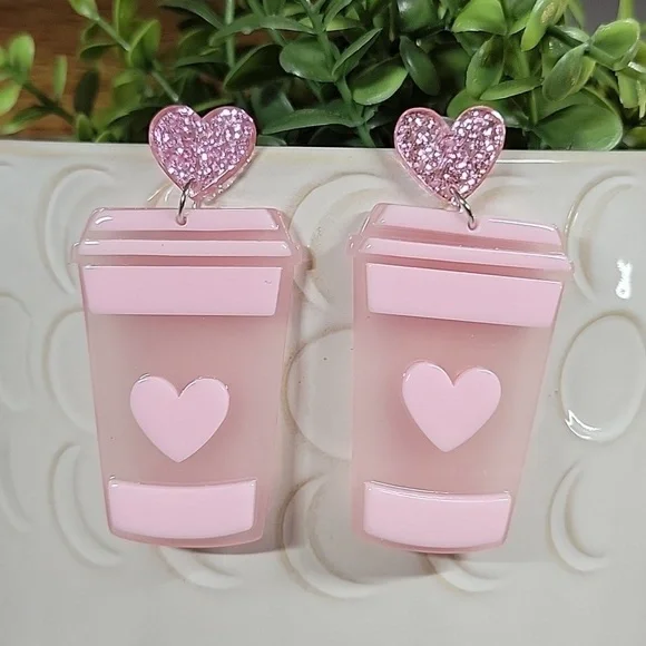 🔥LAST PAIR🔥 COFFEE Liquid Love Oversized Earrings - Picture 1 of 7